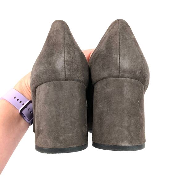 Nurture | Genuine Leather Suede Brown Chunky Heel Pump Size 10 - Picture 5 of 6